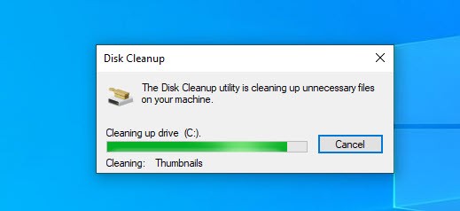 Disk CleanUp is clearing Cache on Windows