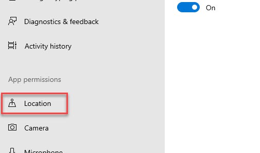 How to clear location cache on Windows 10