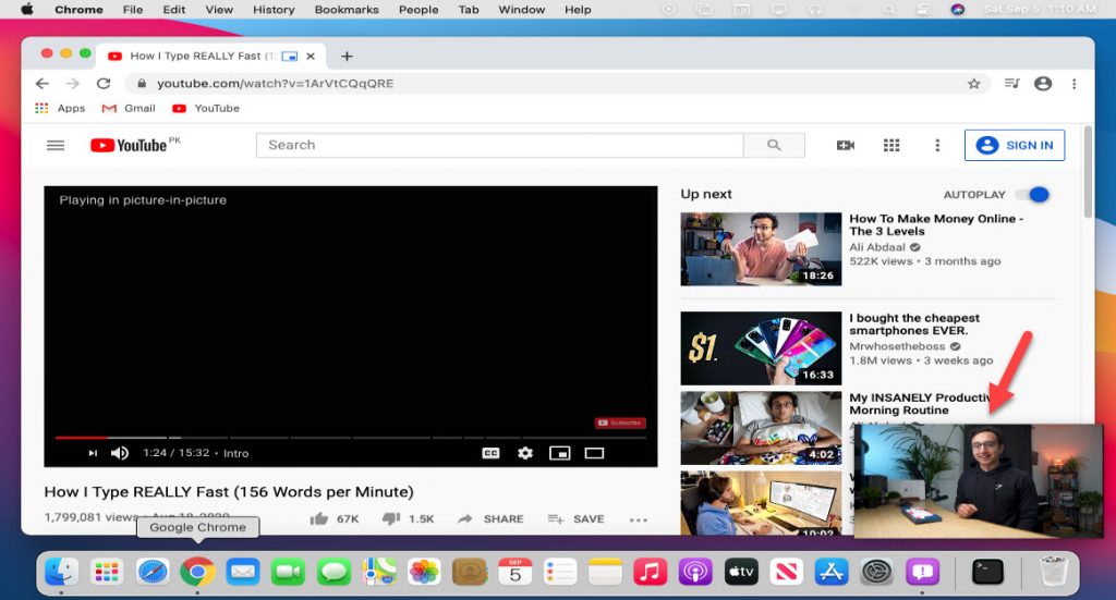 Check PiP Youtube Video On Chrome