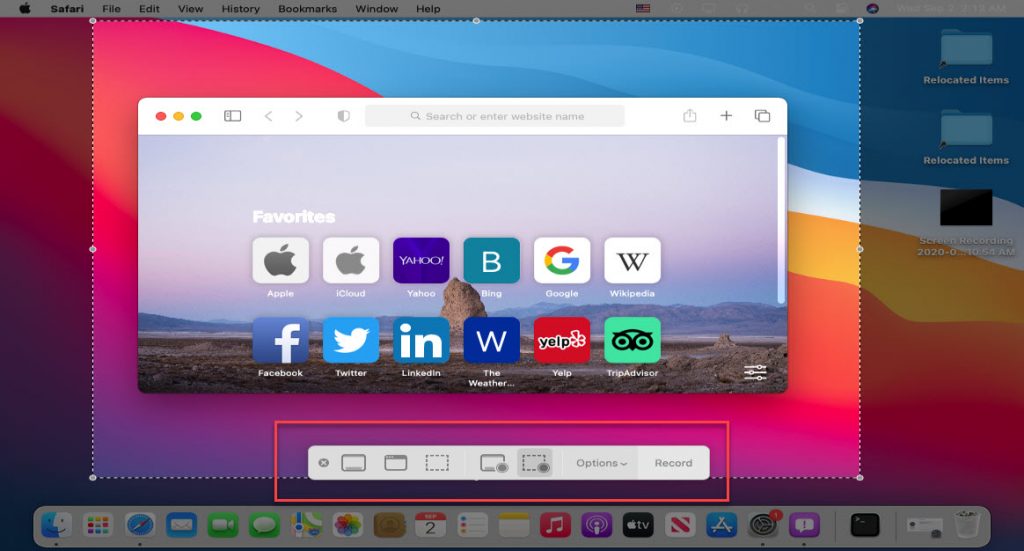 Record Screen Selected Portion on Mac