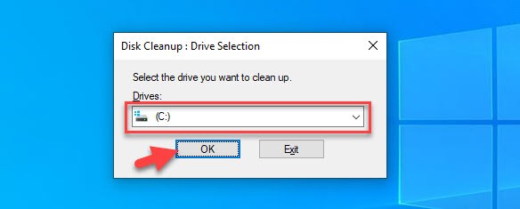 Select Drive to Clear Cache