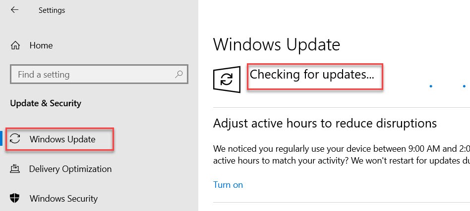 Check for Windows 10 updates