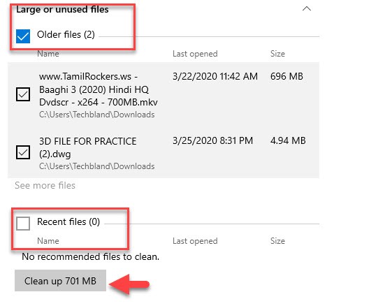 Clean Large and Older Files in Windows