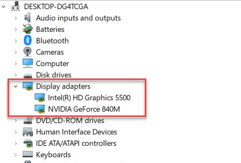 Windows 10 Display Adapters