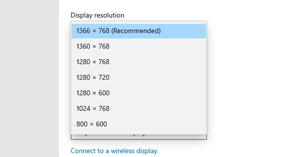 How to fix missing screen resolution on Windows 10