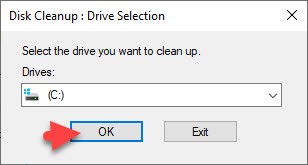 Select Disk to Clean Teporary Files