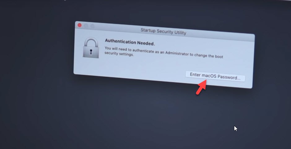 Authentication Needed to Change Security Settings