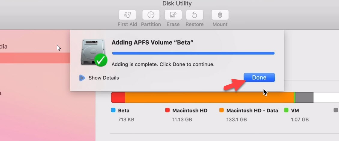 Cloes Disk Utility on macOS Big Sur