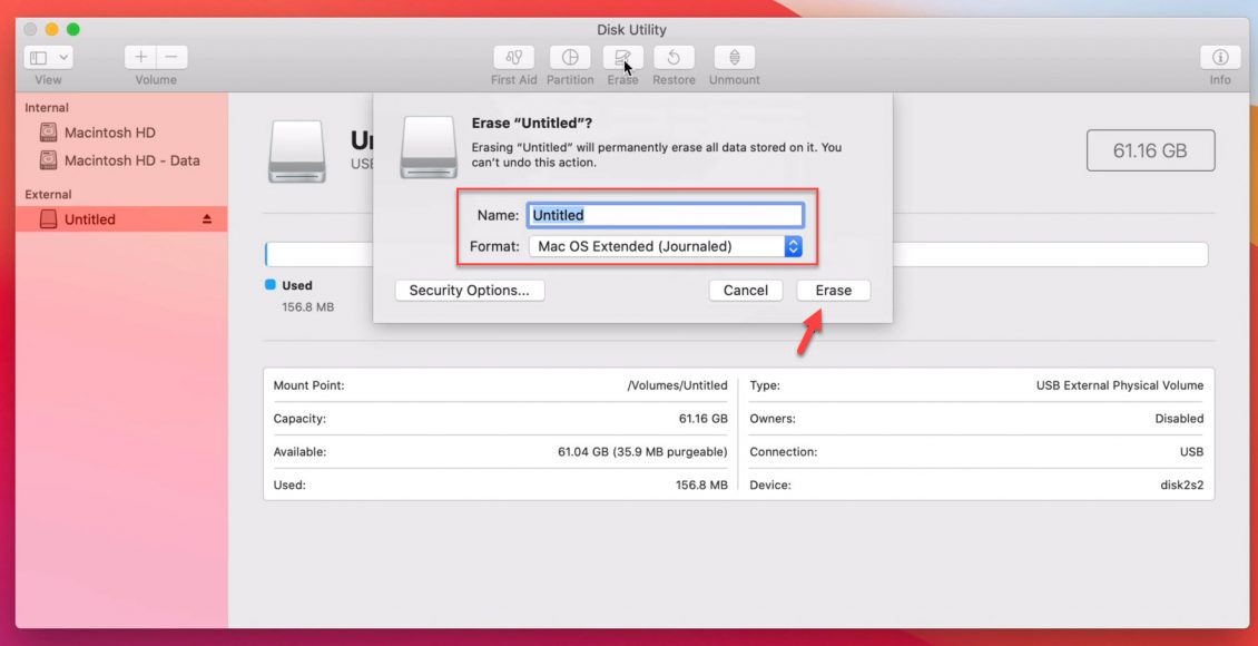 format usb as macos extended