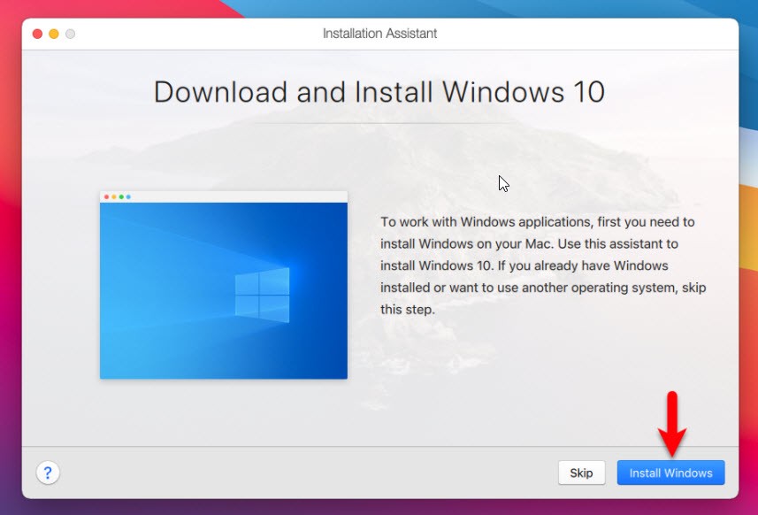 Install Windows 10 on Parallels Desktop