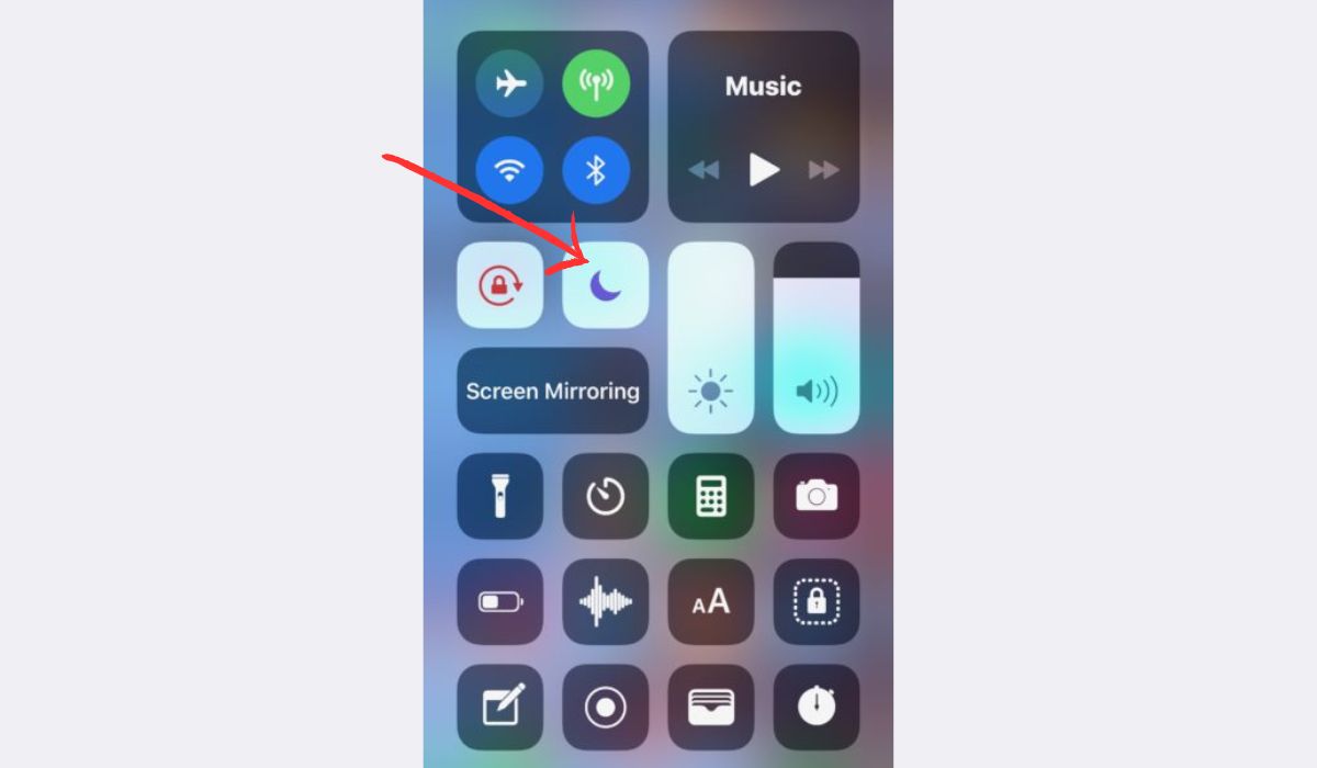 Turning Off Do Not Disturb Using the Control Center