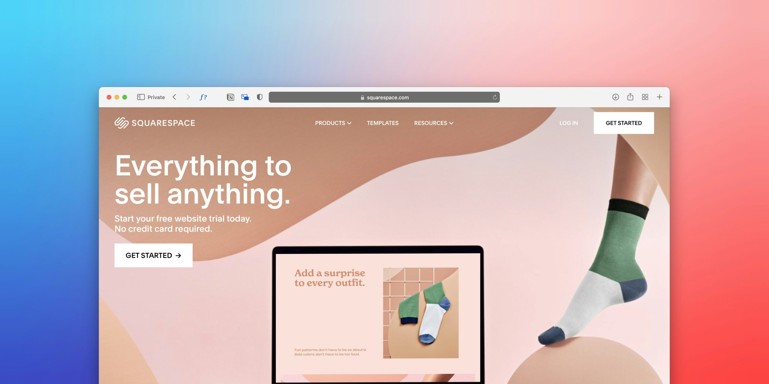 squarespace page