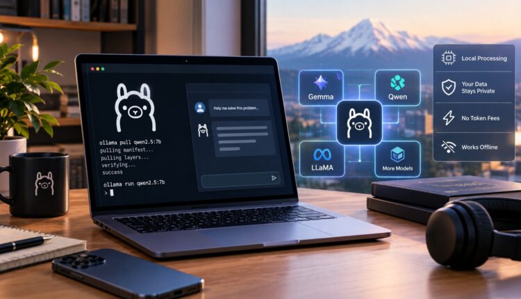 Local AI models running with Ollama on a developer workstation